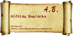 Alföldy Boglárka névjegykártya